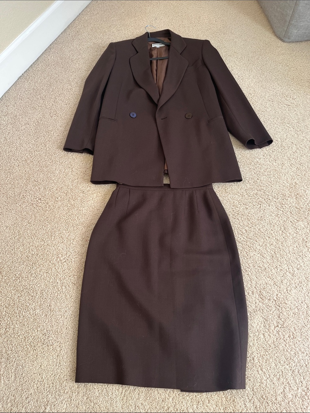 Giorgio Armani Dark Brown Two-Piece Skirt Set